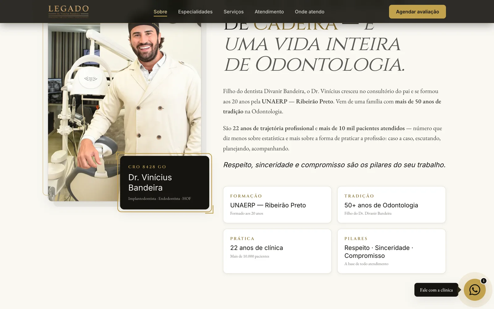 Seção de especialidades: Legado Odontologia