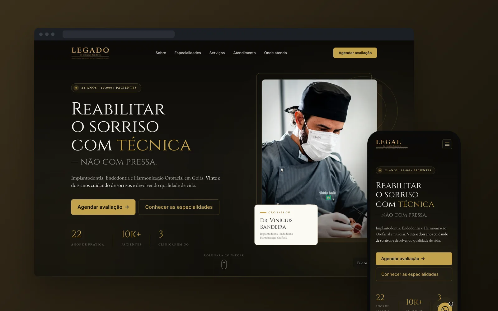 Legado Odontologia: Nova marca e site da clínica do Dr. Vinícius Bandeira