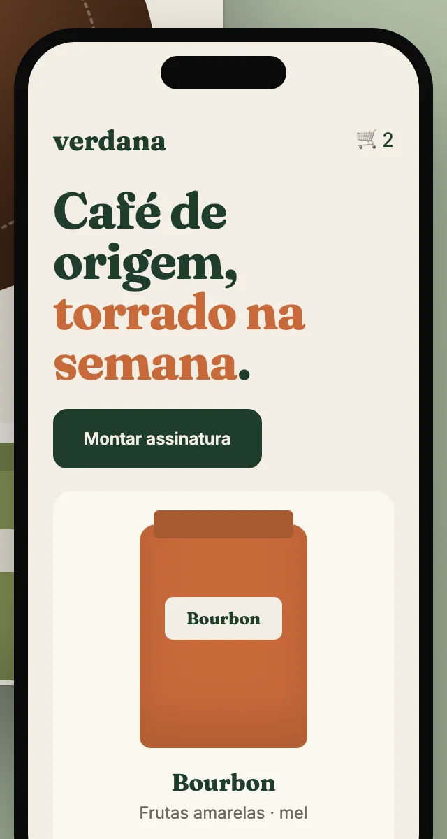 Versão mobile: Verdana Café